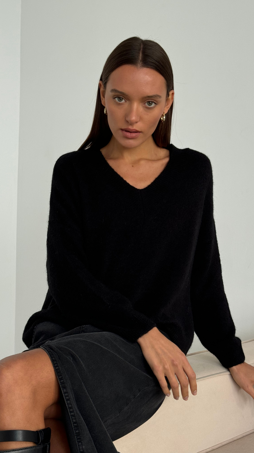 April Alpaca Sweater - Black
