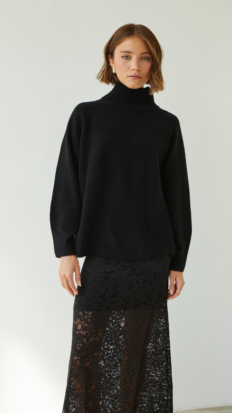 CIAN CASHMERE SWEATER - BLACK