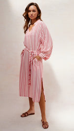 INES KAFTAN - CORAL STRIPE