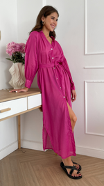 JADE SHIRT DRESS - FUCHSIA