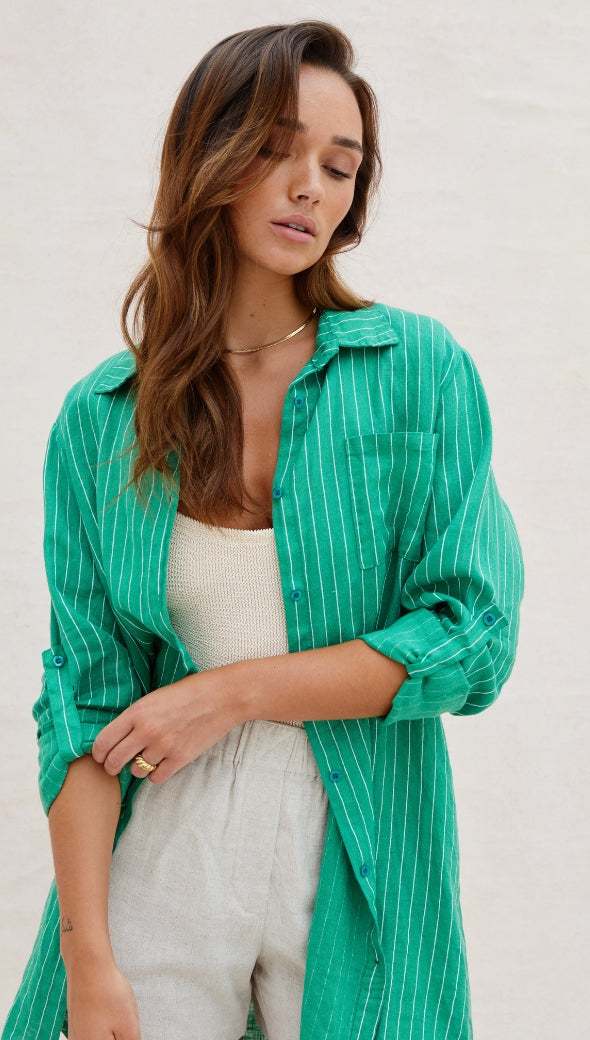 Provence Linen Shirt - Green