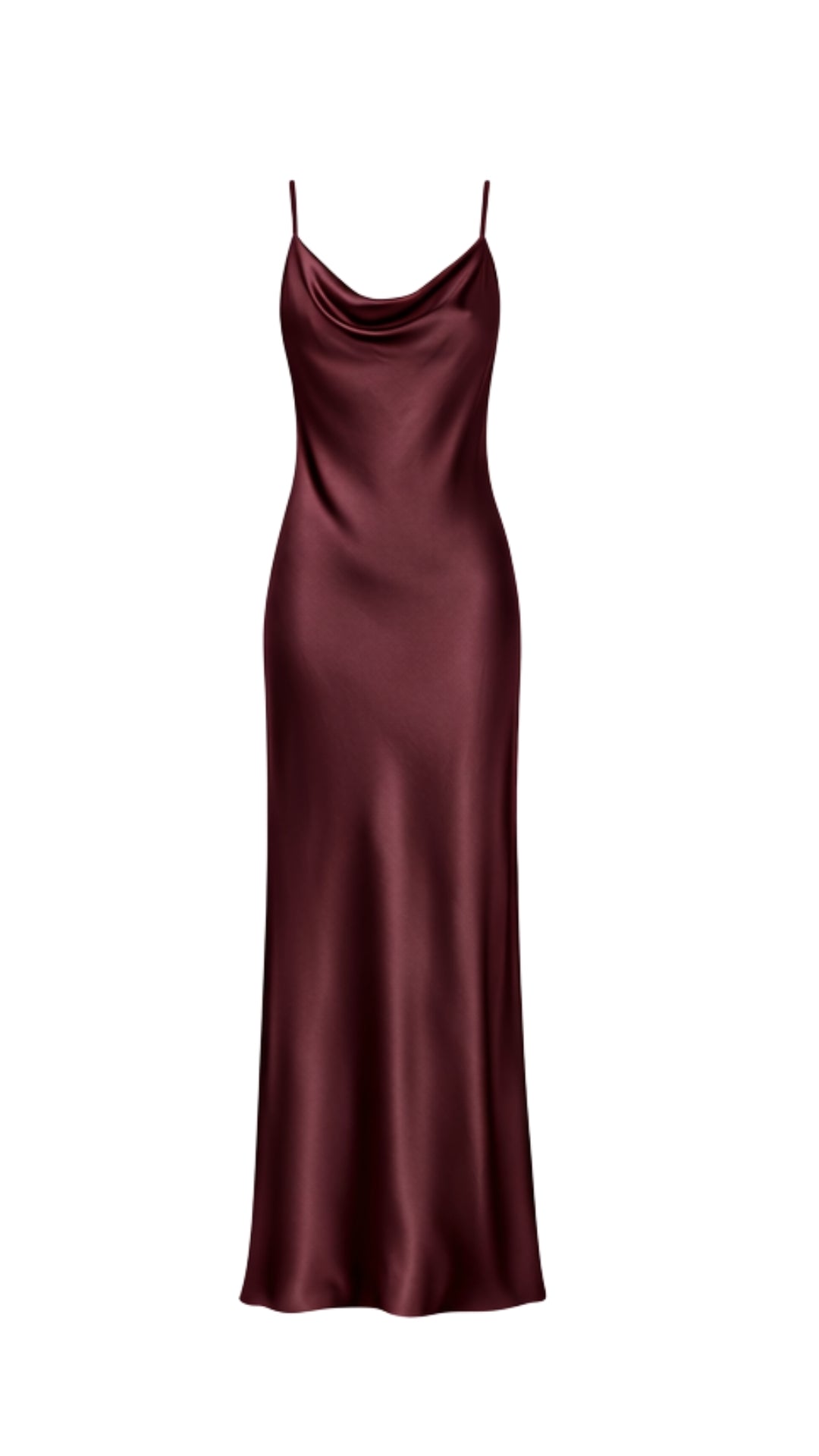 Alena Satin Dress - Burgundy
