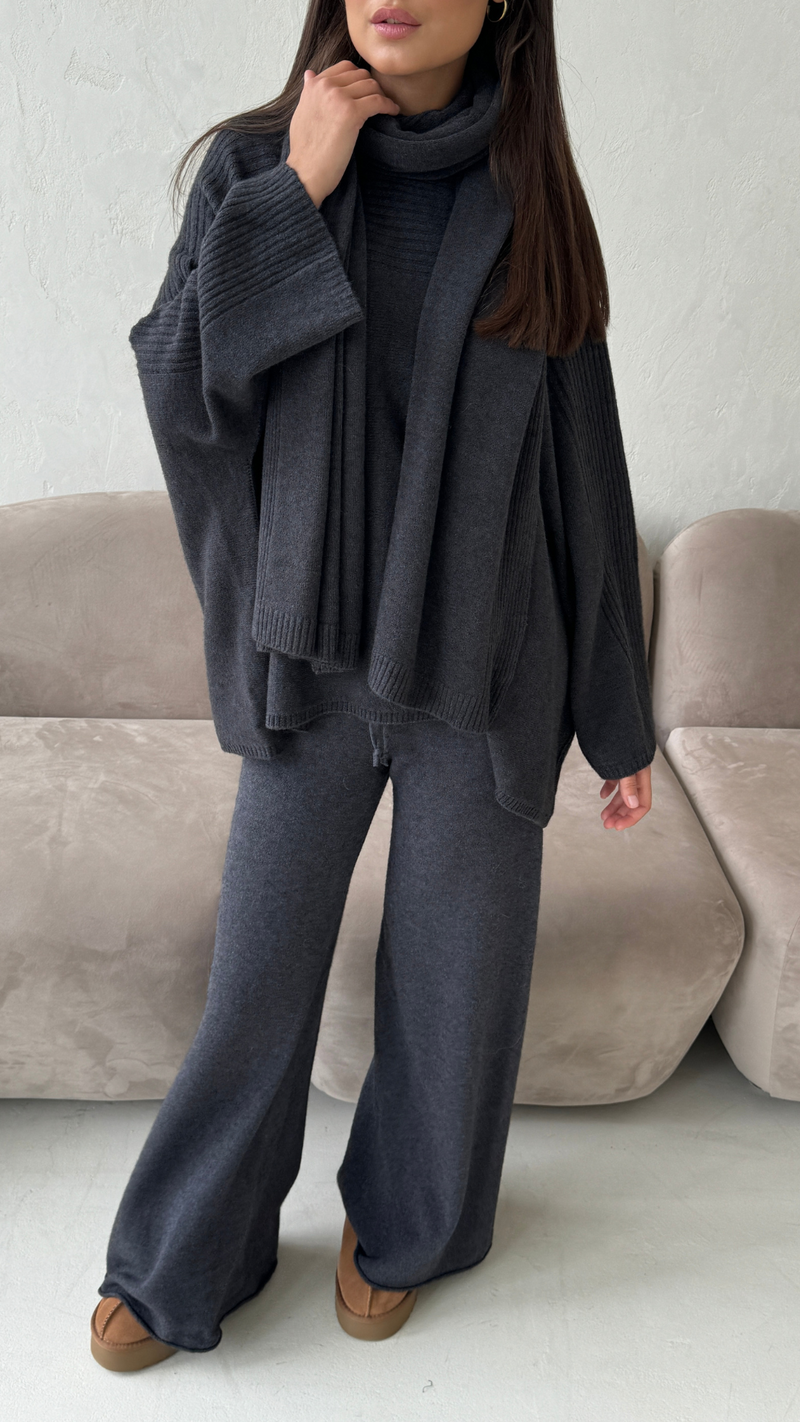 CORA WRAP SCARF - ANTHRACITE