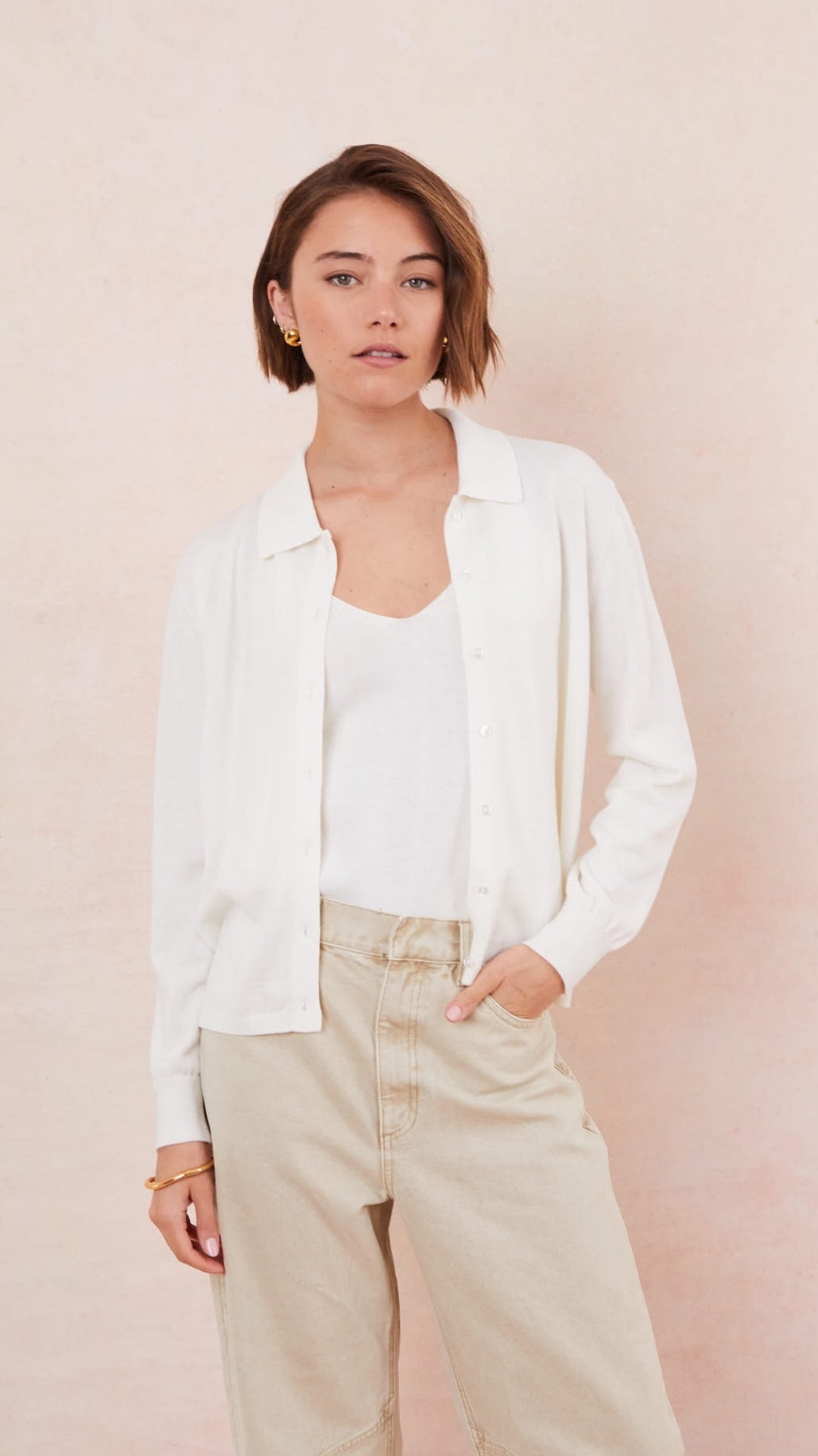 Kora Knitted Twin Set - Ivory