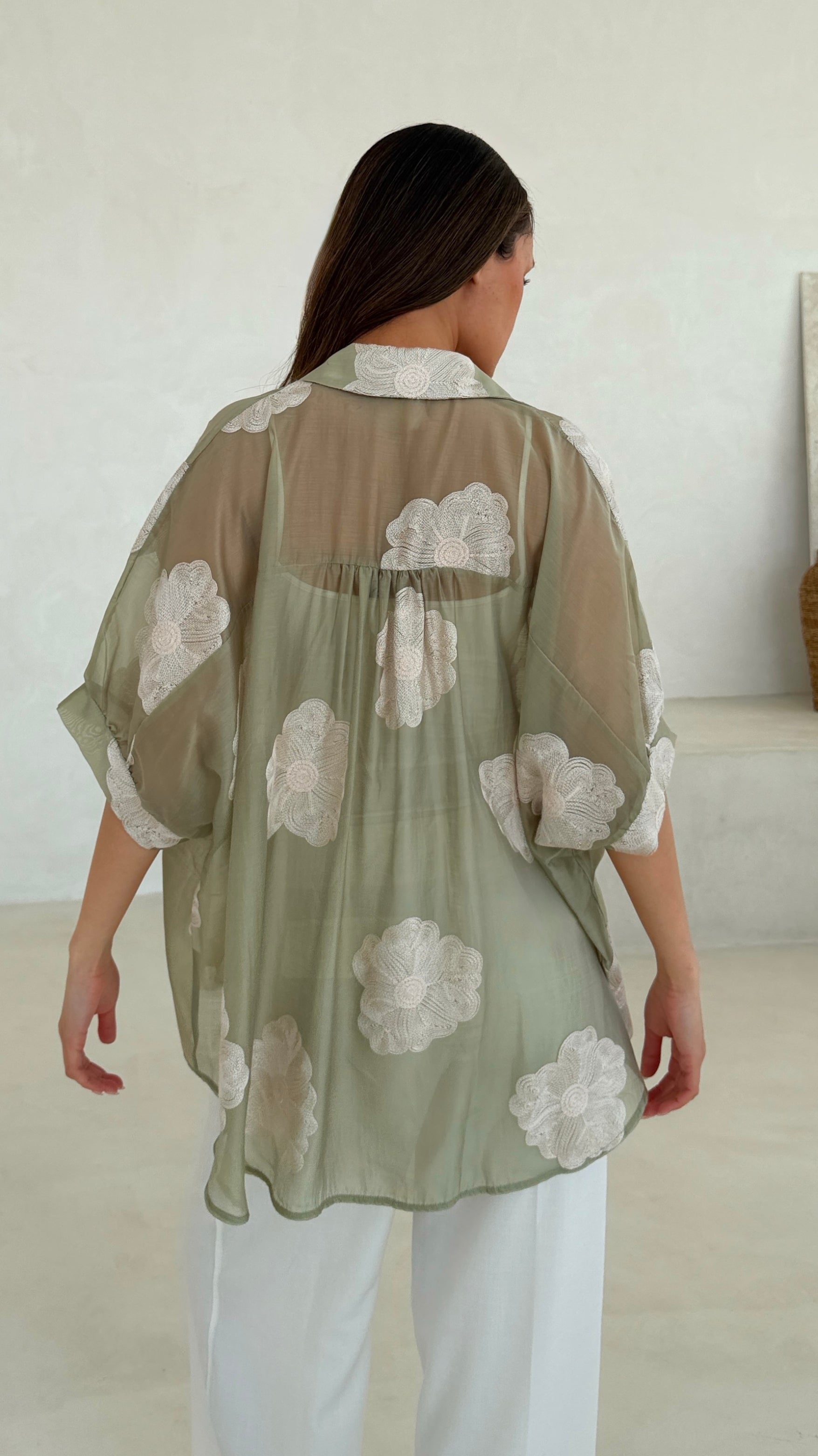 Rosie Embroidered Shirt - Mint