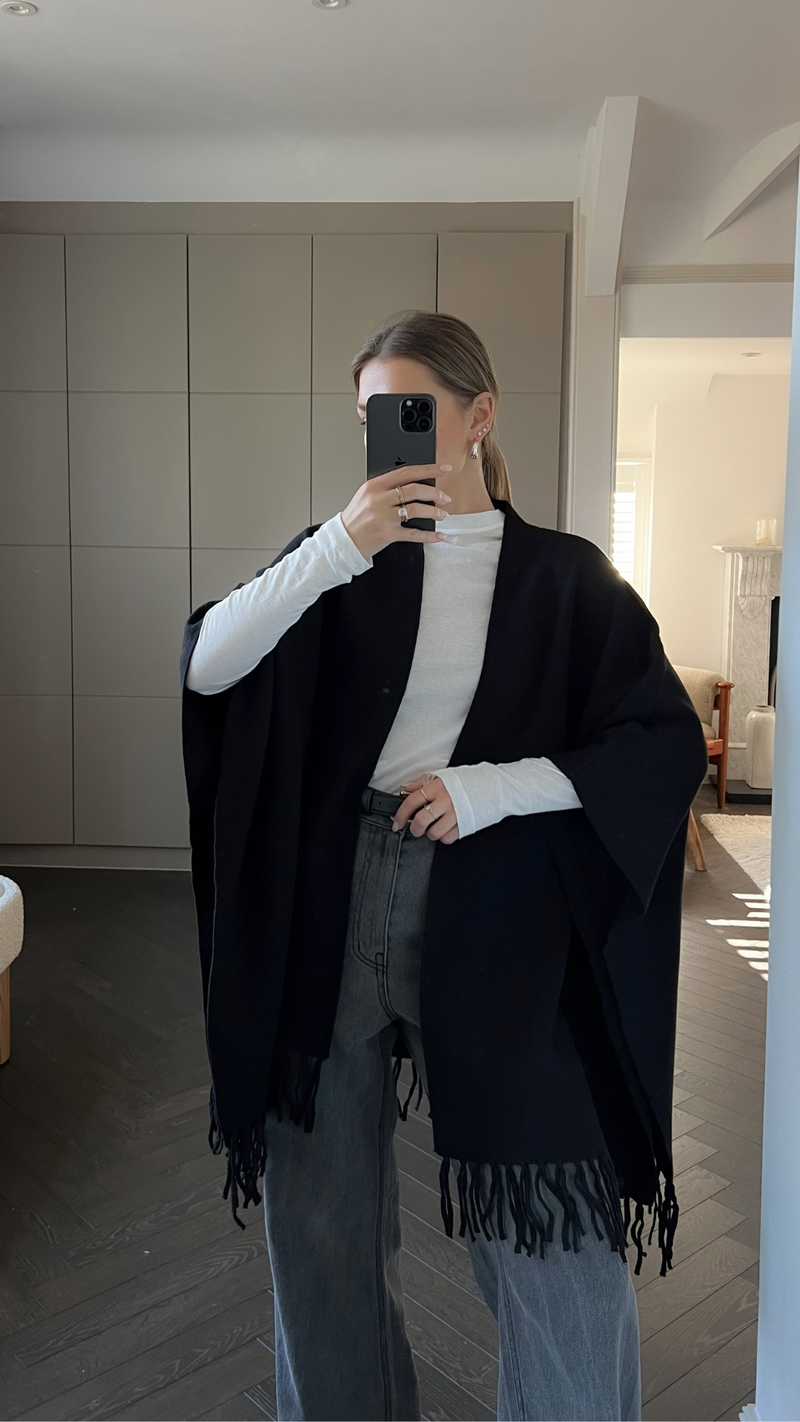 LILY PONCHO - BLACK