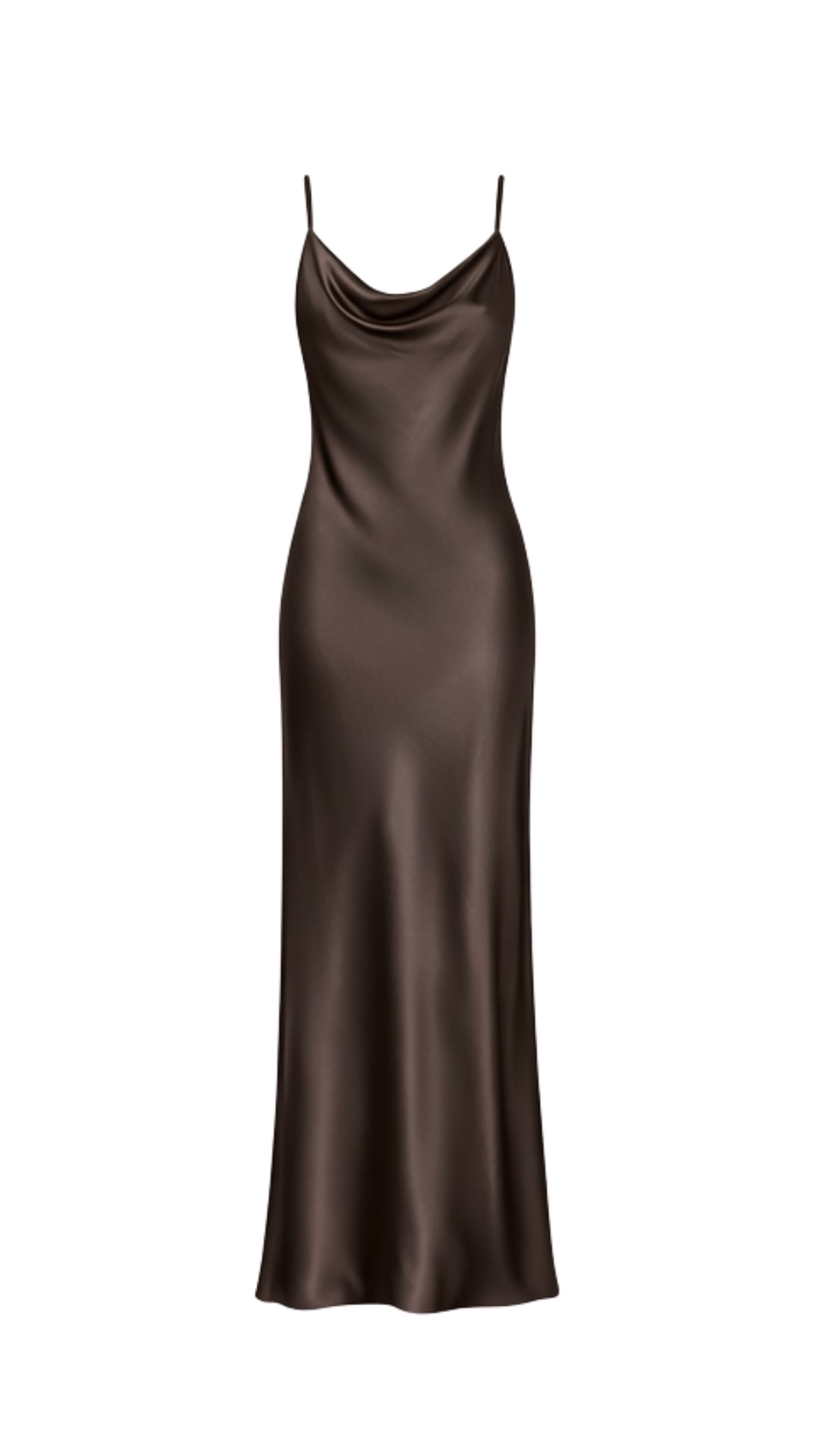 Alena Satin Dress - Dark Espresso
