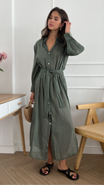 JADE SHIRT DRESS - KHAKI