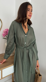 JADE SHIRT DRESS - KHAKI