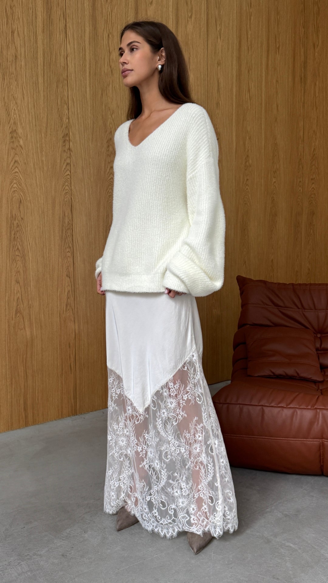 Solene Lace Skirt - Moonbeam