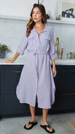 CASSIS SHIRT DRESS - LILAC