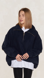 SOPHIE HALF ZIP SWEATER - NAVY