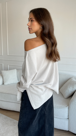 ALEXA ASYMMETRIC JUMPER - MOONBEAM