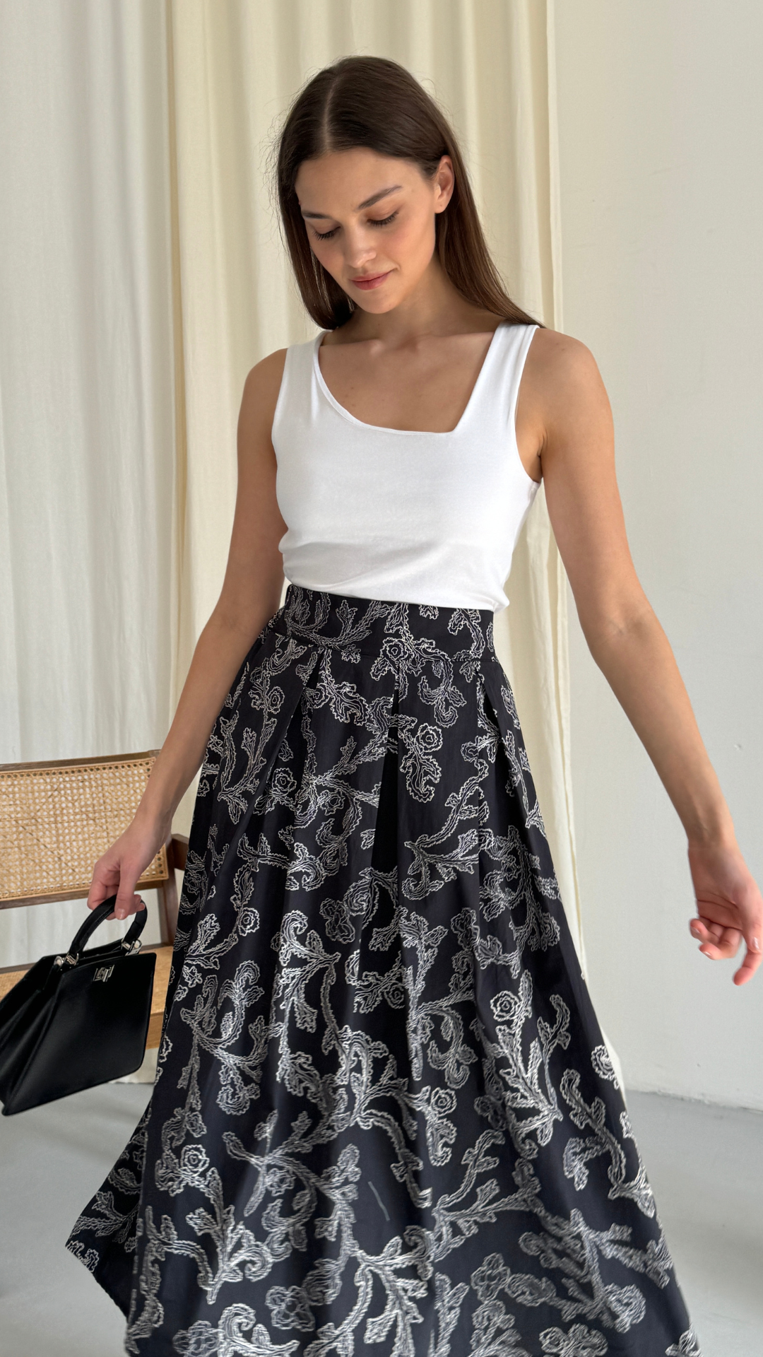 Adira Skirt - Black Print
