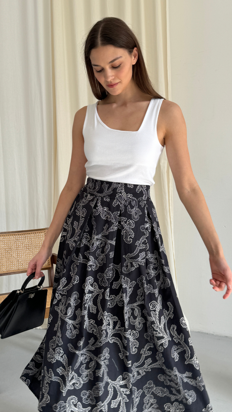 Adira Skirt - Black Print