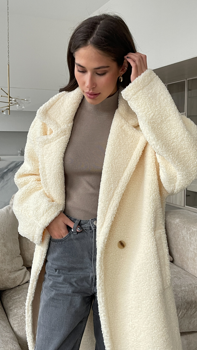 Ivory teddy bear best sale coat