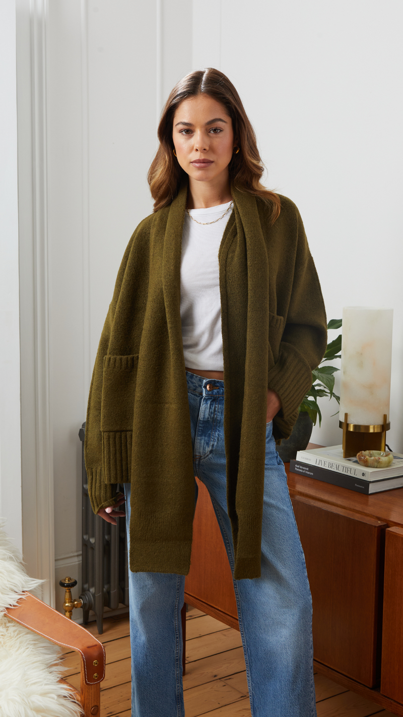 HARPER CARDIGAN - ARMY