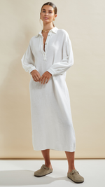 PALMA SHIRT DRESS - WHITE