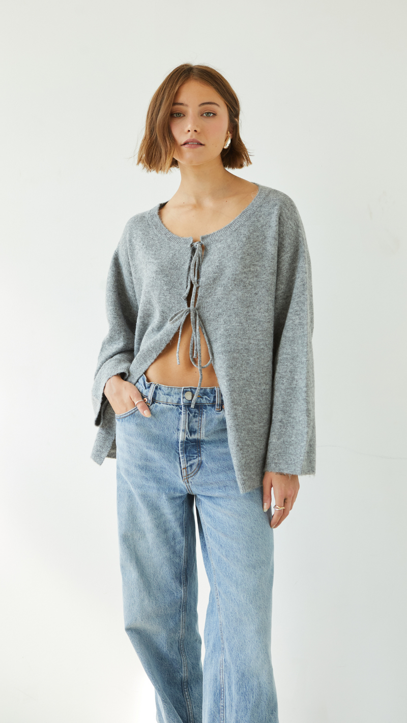 ERIN REVERSIBLE SWEATER - GREY
