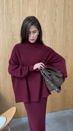 ALMA SWEATER - DARK CHERRY