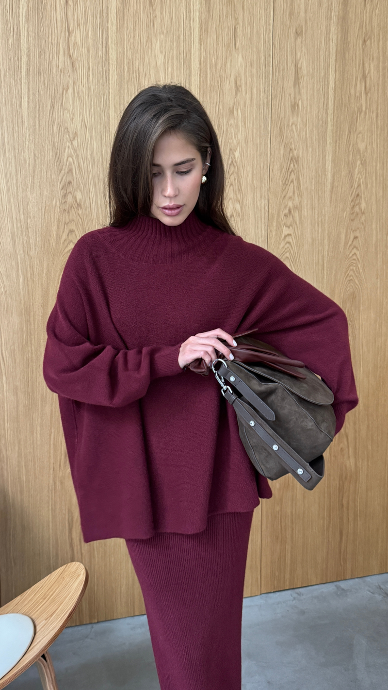 ALMA SWEATER - DARK CHERRY