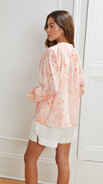 LIGIA SHIRT - ABSTRACT CORAL PRINT