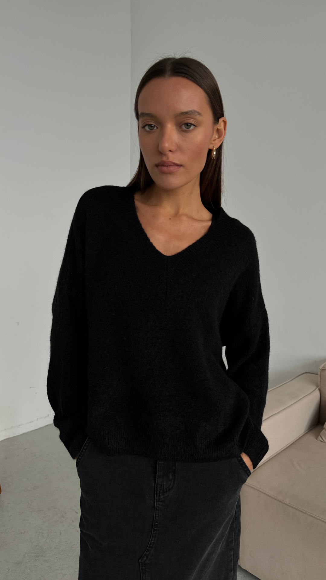 April Alpaca Sweater - Black