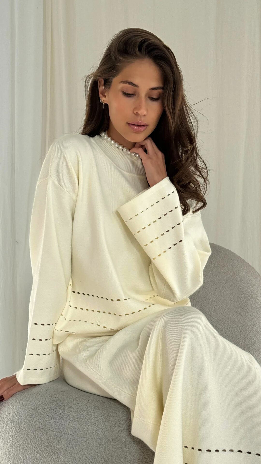 Blair Knitted Top - Cream
