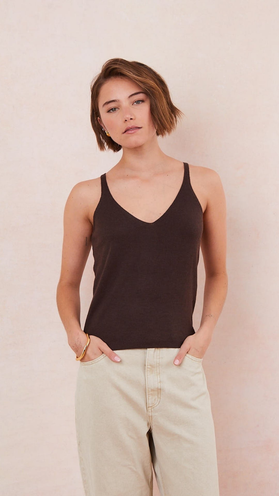 Kora Knitted Twin Set - Espresso
