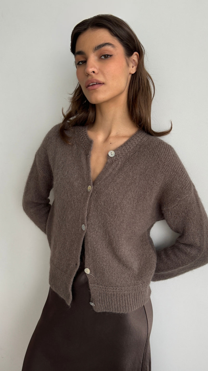 REYNA CARDIGAN -MOCHA MOUSSE