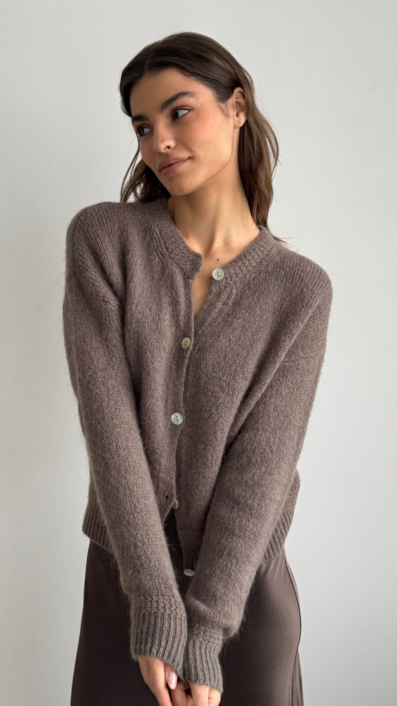REYNA CARDIGAN -MOCHA MOUSSE