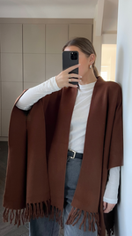 LILY PONCHO - COFFEE