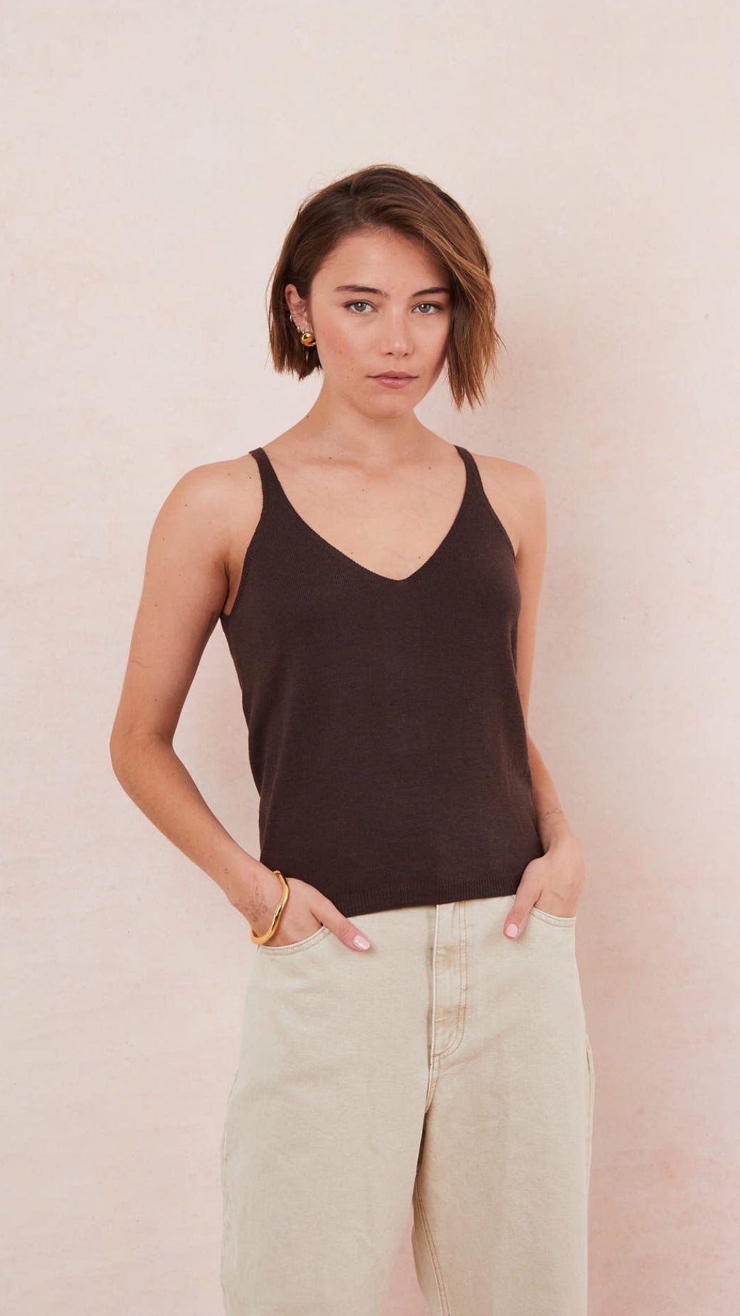 Kora Knitted Twin Set - Espresso