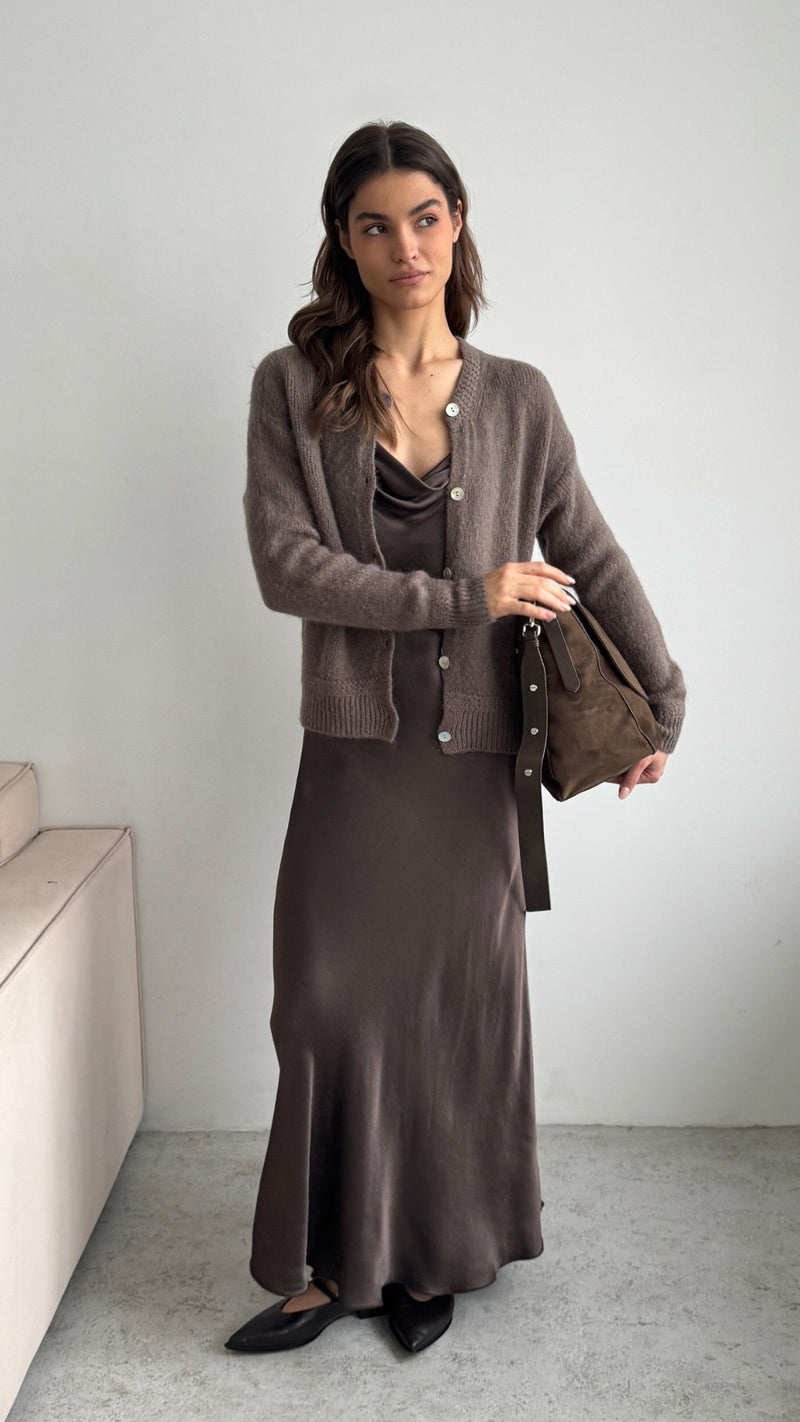REYNA CARDIGAN -MOCHA MOUSSE
