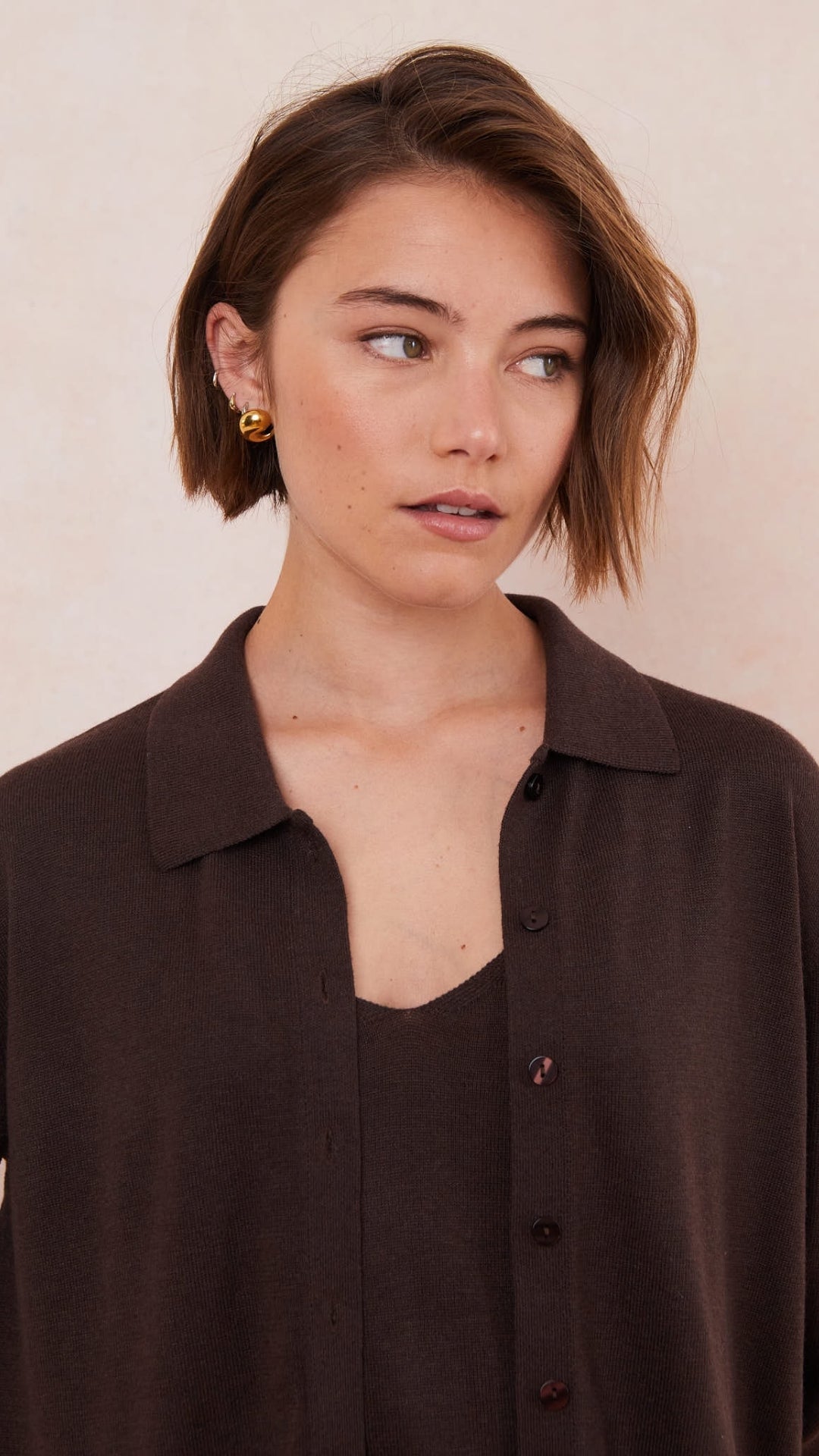 Kora Knitted Twin Set - Espresso