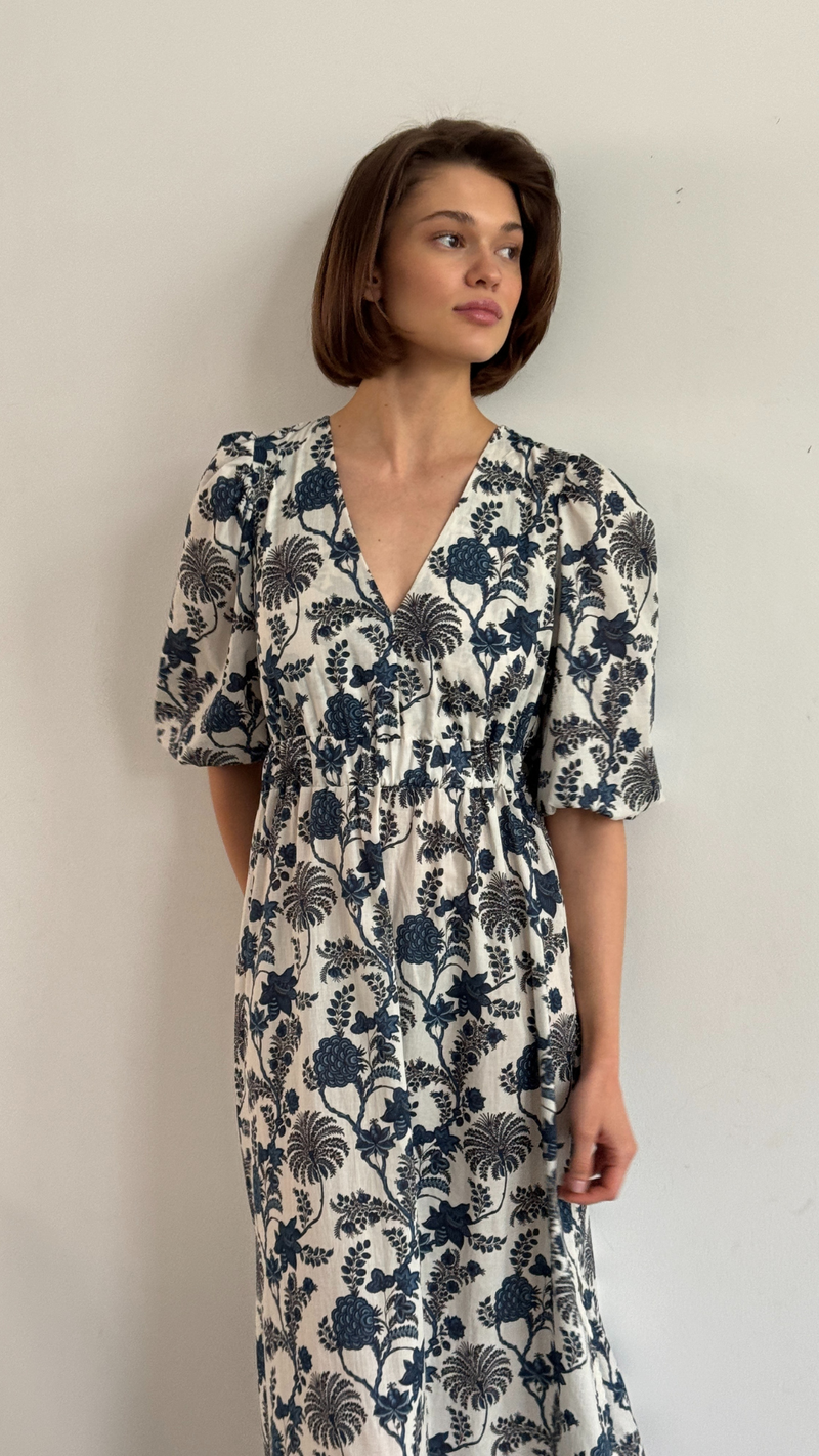 BROOKE PRINT DRESS - BLUE PRINT