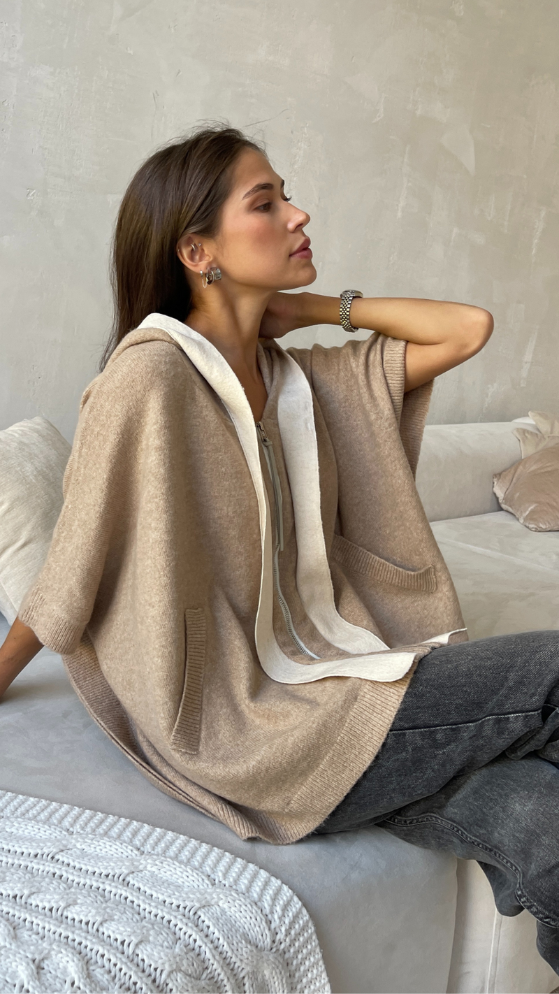 ABERY CARDIGAN - CAMEL/IVORY