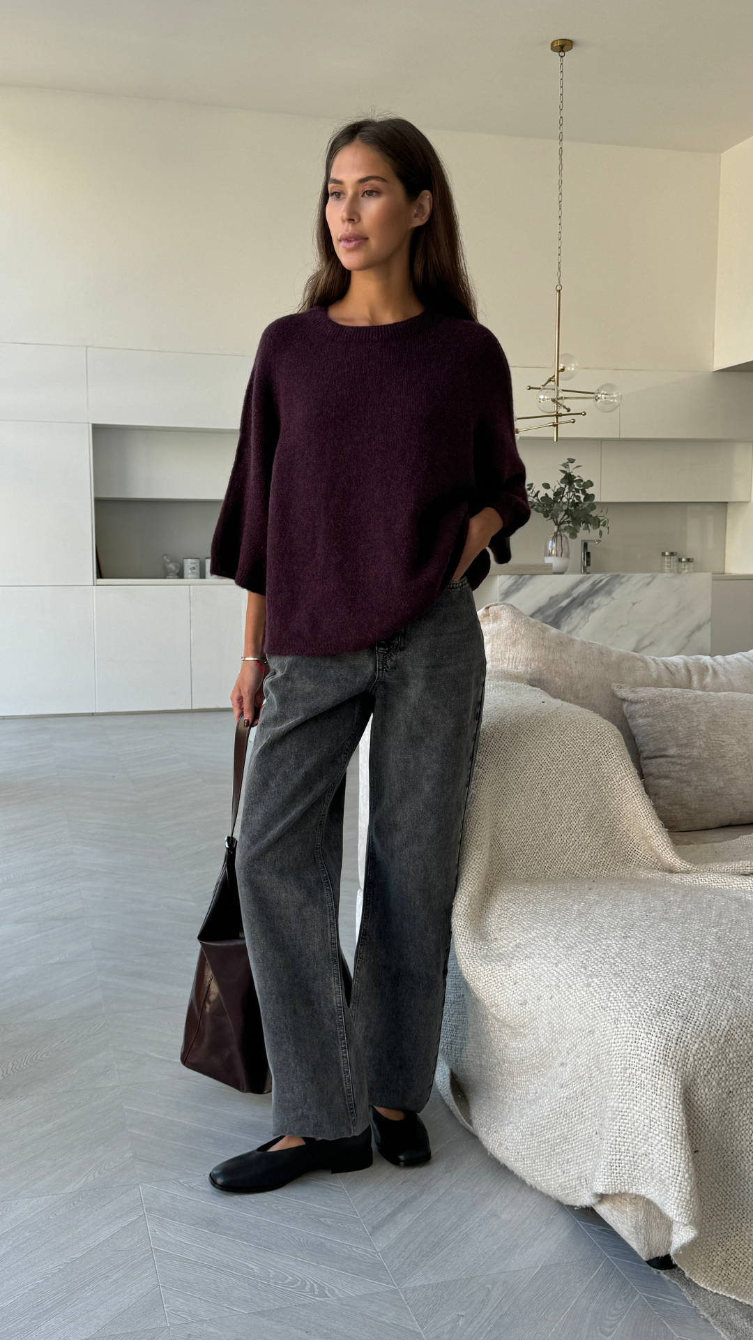 Piper Alpaca Knit - Dark Cherry