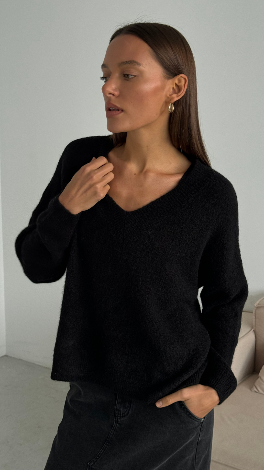 April Alpaca Sweater - Black