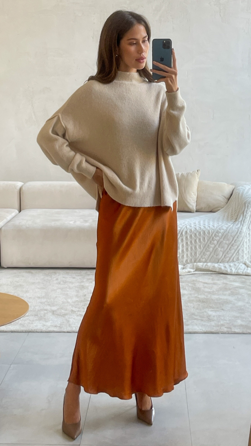 Burnt orange skirt uk hot sale