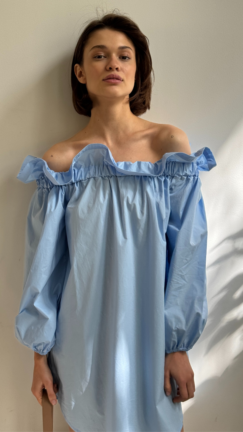 ORIANNE COTTON DRESS - SKY BLUE
