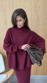 ALMA SWEATER - DARK CHERRY