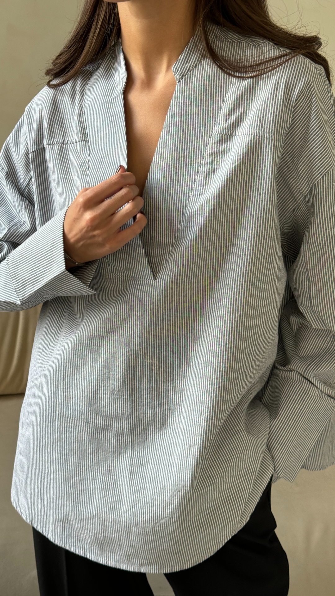 April Top - White/Black Stripe