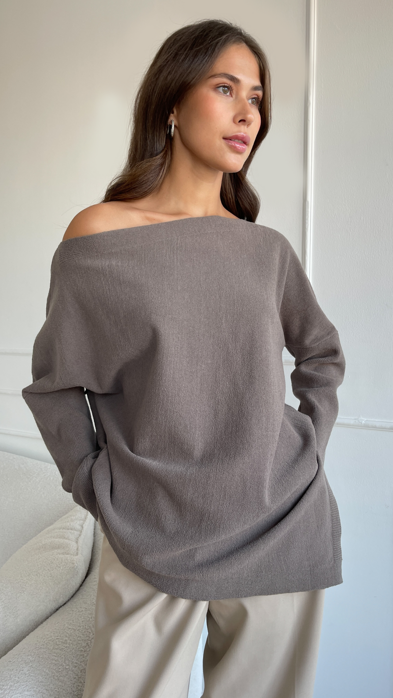ALEXA ASYMETRIC JUMPER - SMOKE