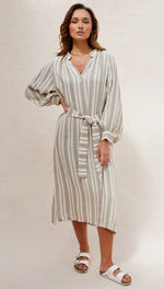 INES KAFTAN - TAUPE STRIPE