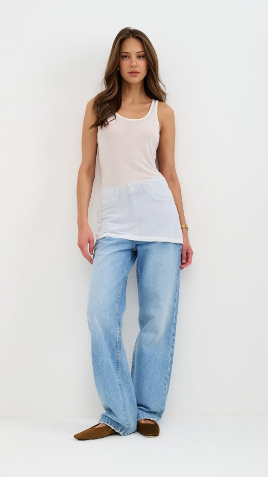 LOLA CASHMERE JERSEY VEST - WHITE