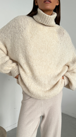 LEIA ROLL NECK SWEATER - OFF-WHITE