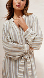 INES KAFTAN - TAUPE STRIPE