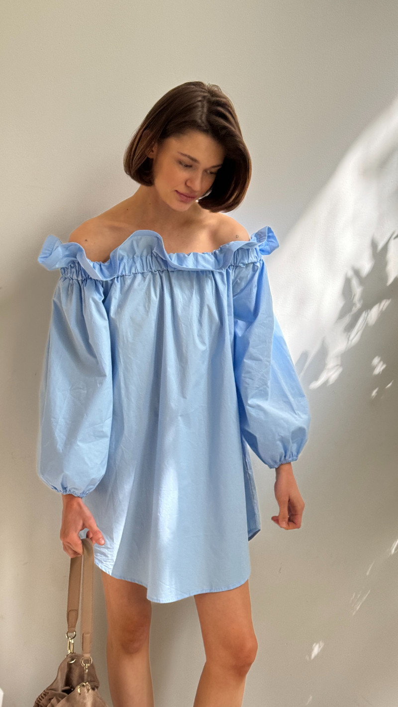 ORIANNE COTTON DRESS - SKY BLUE