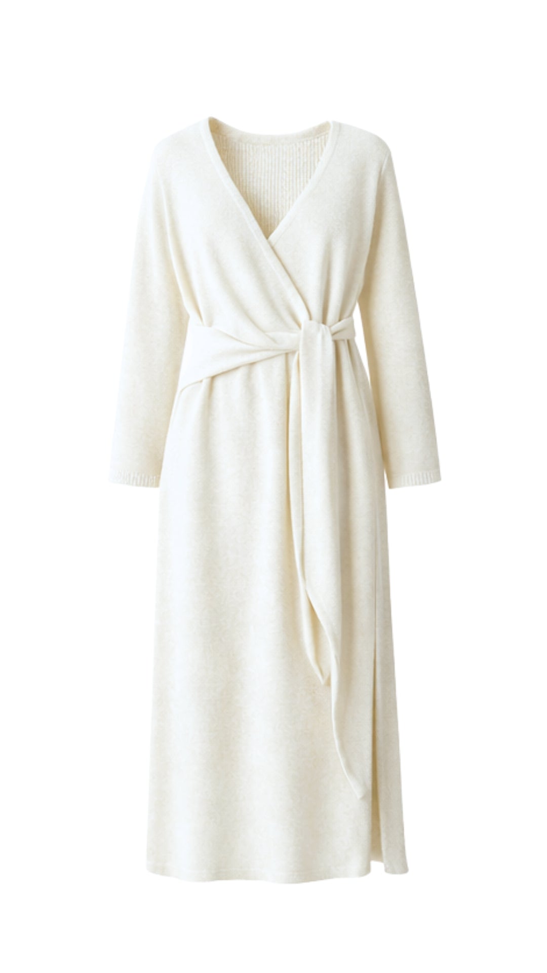 Keira Knit Wrap Dress - Ivory
